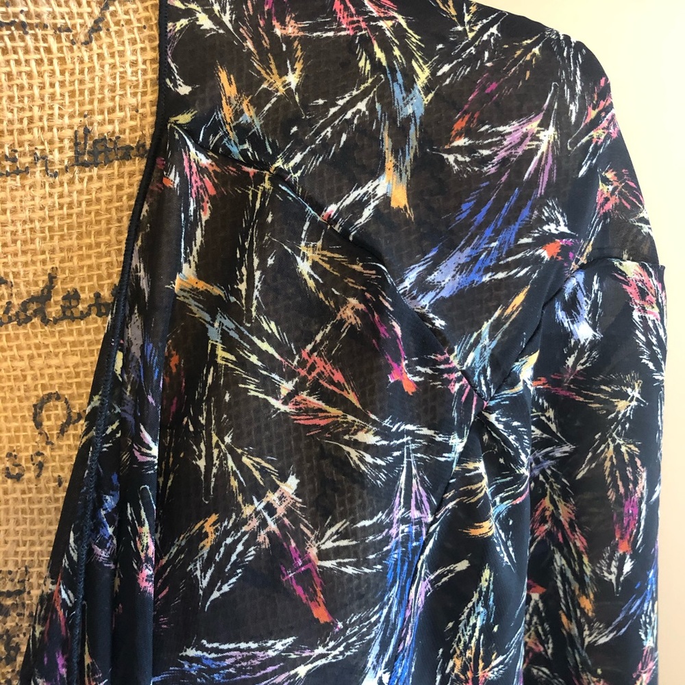 Black Boho Beach Cover Up Shawl Witchy Feathers Halloween Costume